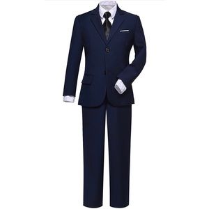 Navy Blue Boys Slim Fit Formal Suit